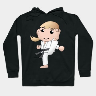 Karate Girl Kick Kawaii Cute Anime Cartoon Character Hoodie